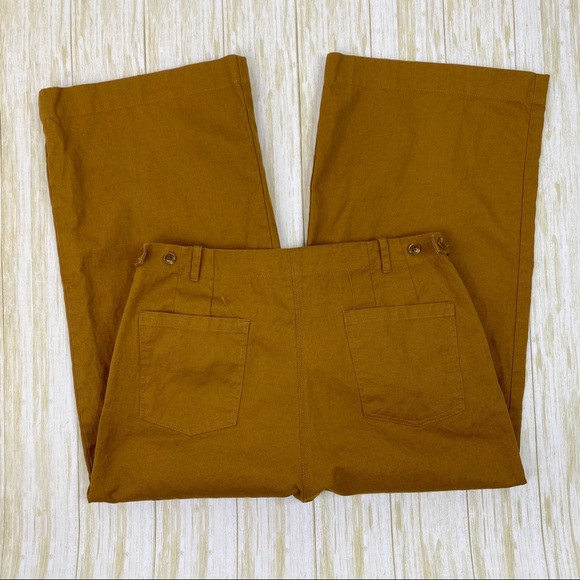 NEED Mustard Yellow Linen Blend High Rise Gaucho Pants - Picture 8 of 8